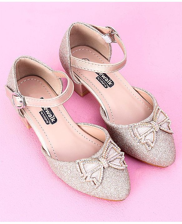 Cute Walk by Babyhug Sandals Bow & Stones Applique - Golden
