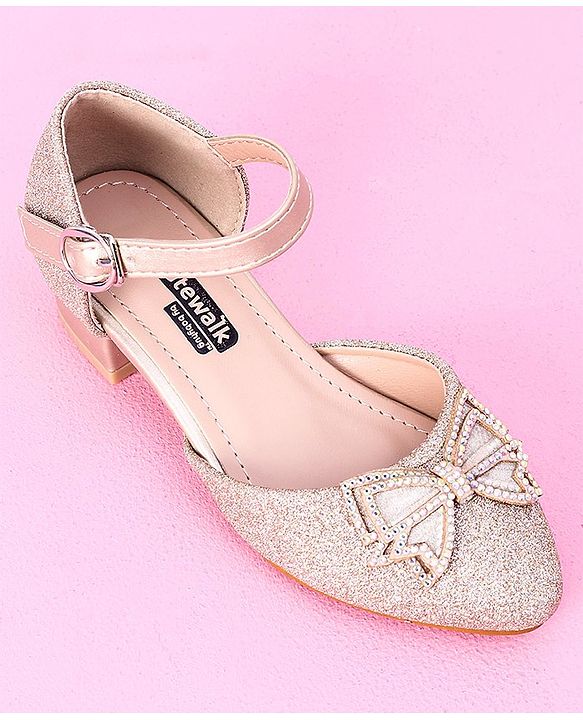 Cute Walk by Babyhug Sandals Bow & Stones Applique - Golden