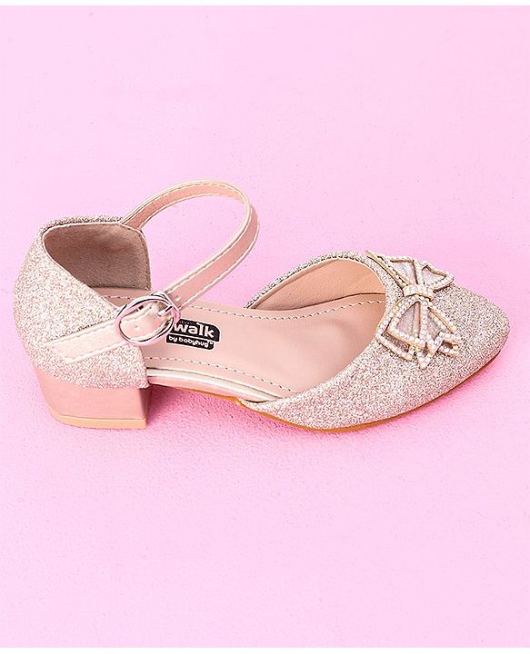 Cute Walk by Babyhug Sandals Bow & Stones Applique - Golden