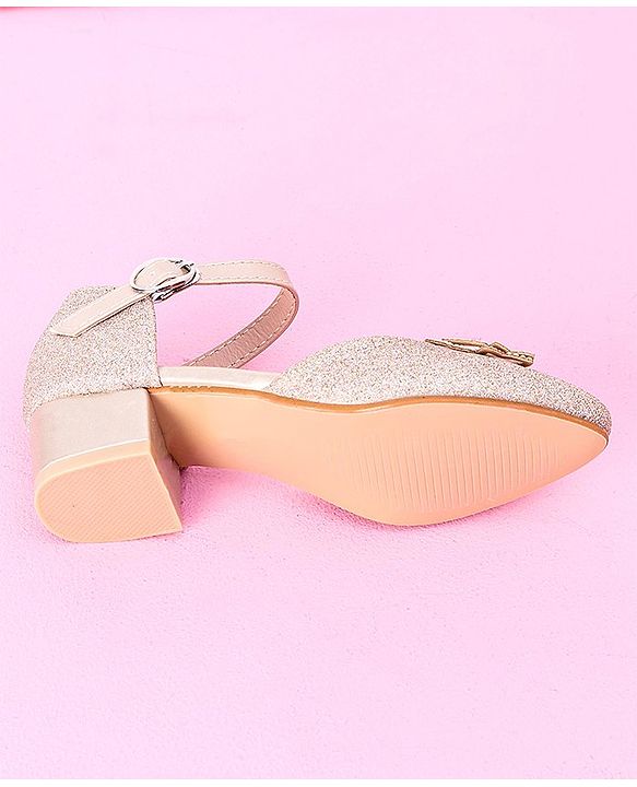 Cute Walk by Babyhug Sandals Bow & Stones Applique - Golden