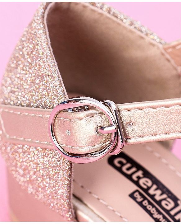 Cute Walk by Babyhug Sandals Bow & Stones Applique - Golden