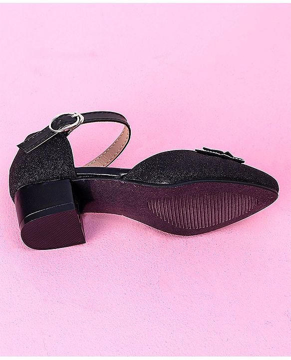 Cute Walk by Babyhug Sandals Bow & Stones Applique - Black