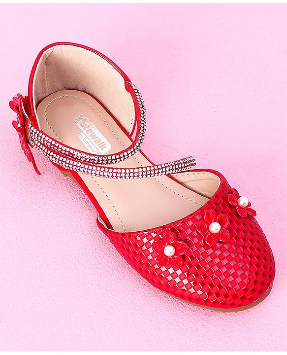 Cute Walk by Babyhug Ballerina with Flower Applique - Red