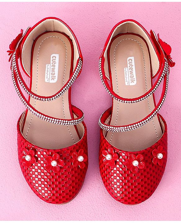 Cute Walk by Babyhug Ballerina with Flower Applique - Red
