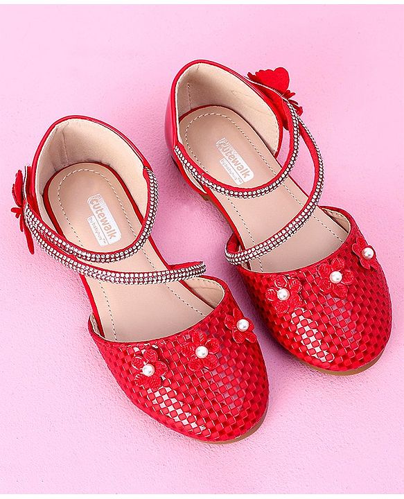 Cute Walk by Babyhug Ballerina with Flower Applique - Red