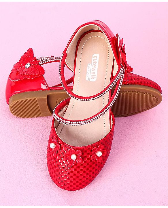 Cute Walk by Babyhug Ballerina with Flower Applique - Red