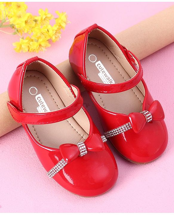 Cute Walk by Babyhug Ballerinas Bow Applique - Red