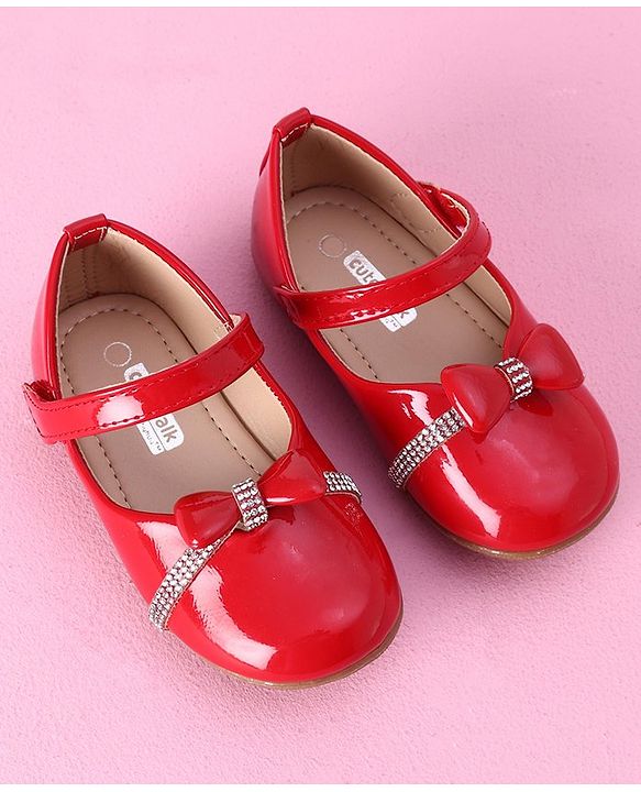 Cute Walk by Babyhug Ballerinas Bow Applique - Red