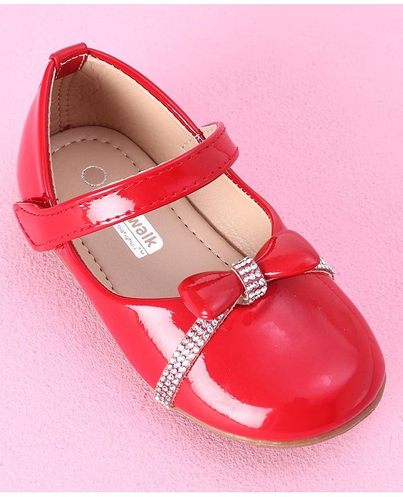 Cute Walk by Babyhug Ballerinas Bow Applique - Red