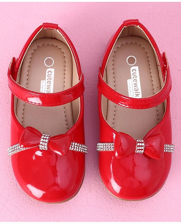 Cute Walk by Babyhug Ballerinas Bow Applique - Red