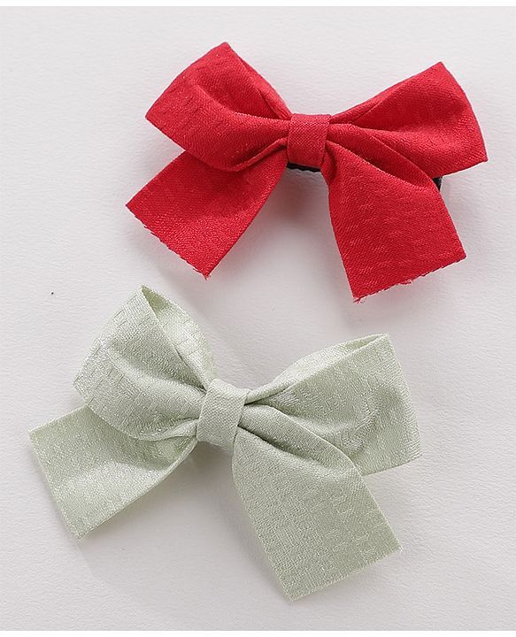 Pine Kids Hair Clips Pack of 6 - Red & Green
