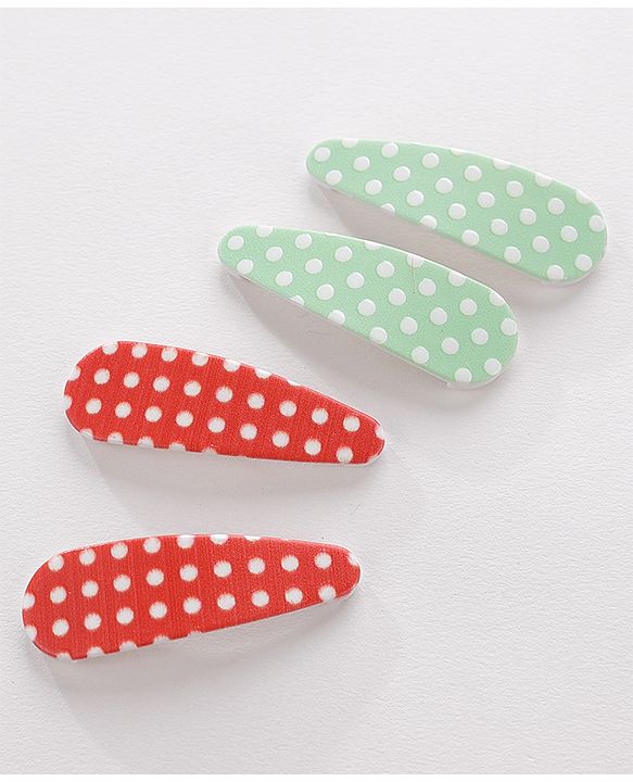 Pine Kids Hair Clips Pack of 6 - Red & Green