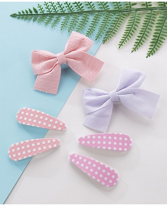Pine Kids Hair Clips Pack of 6 - Pink & Purple