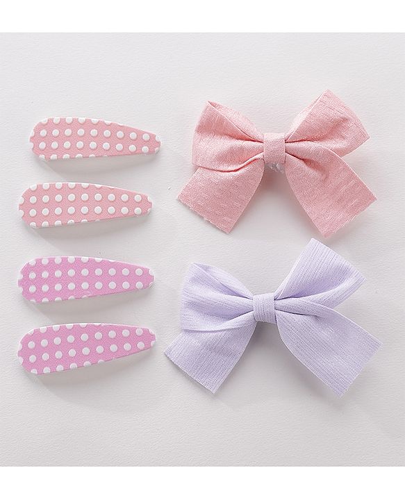Pine Kids Hair Clips Pack of 6 - Pink & Purple