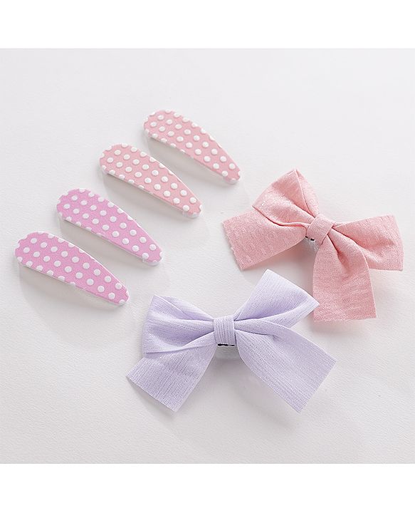 Pine Kids Hair Clips Pack of 6 - Pink & Purple