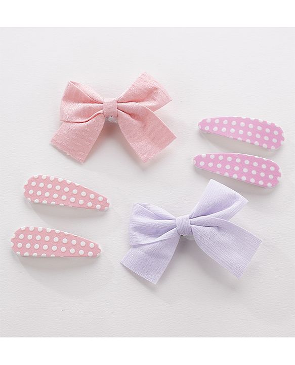 Pine Kids Hair Clips Pack of 6 - Pink & Purple