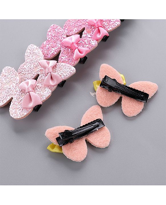 Babyhug Bow & Butterfly Hair Clips Pack of 8 - Multicolor