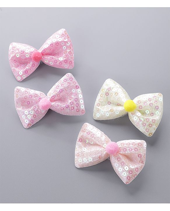 Pine Kids Bow Hair Clips Pack of 4 - Multicolor