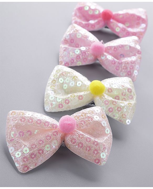 Pine Kids Bow Hair Clips Pack of 4 - Multicolor