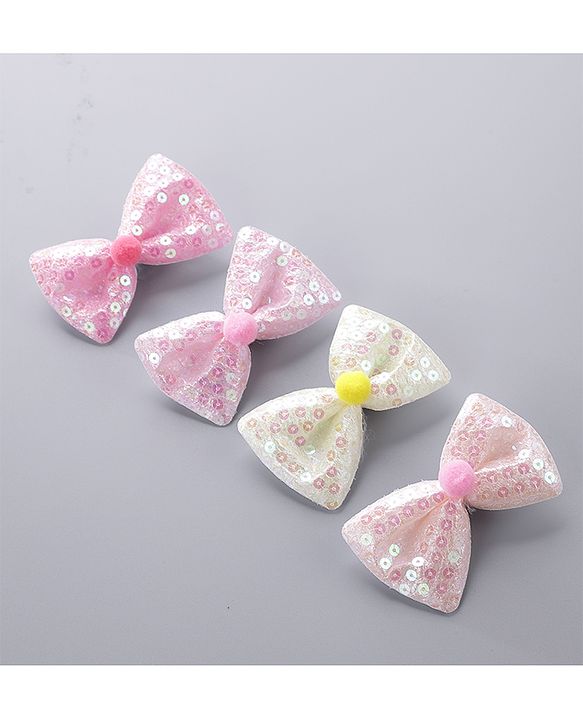 Pine Kids Bow Hair Clips Pack of 4 - Multicolor