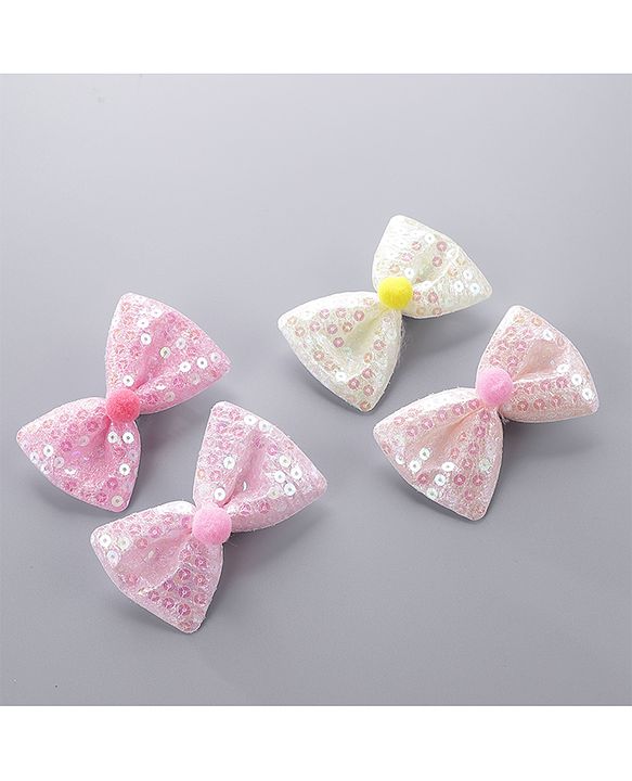 Pine Kids Bow Hair Clips Pack of 4 - Multicolor