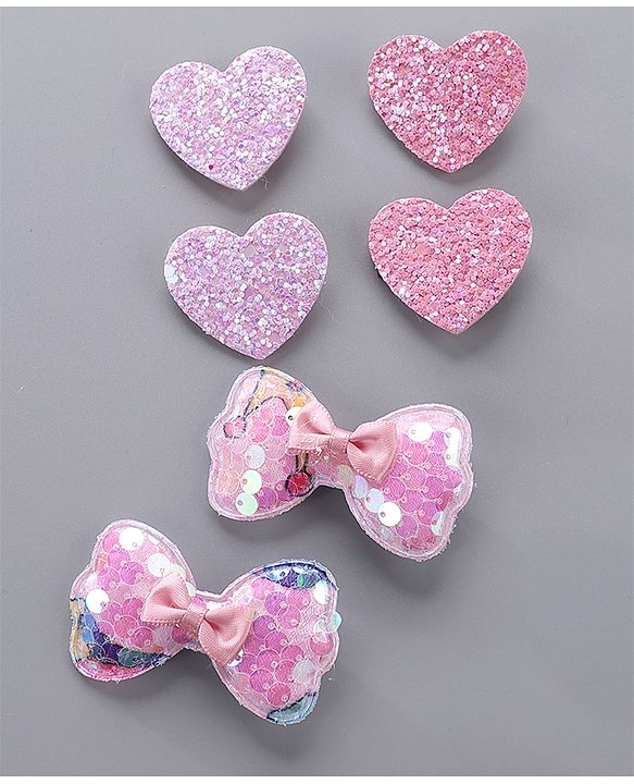 Babyhug Hair Clips Pack of 6 - Pink
