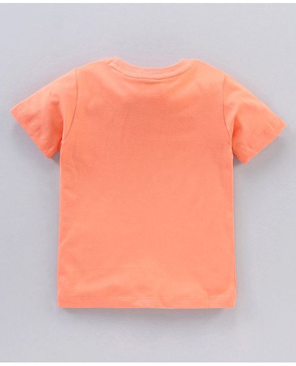 Babyhug Half Sleeves Quick Dry Night Suit Dolphin Print - Orange White
