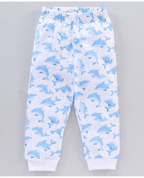 Babyhug Half Sleeves Quick Dry Night Suit Dolphin Print - Orange White