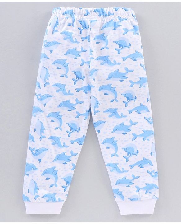 Babyhug Half Sleeves Quick Dry Night Suit Dolphin Print - Orange White