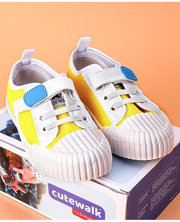 Cute Walk by Babyhug Casual Shoes With Star Patch- Yellow
