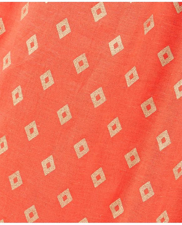 Pine Kids Half Sleeves Top and Palazzo Set Printed - Orange