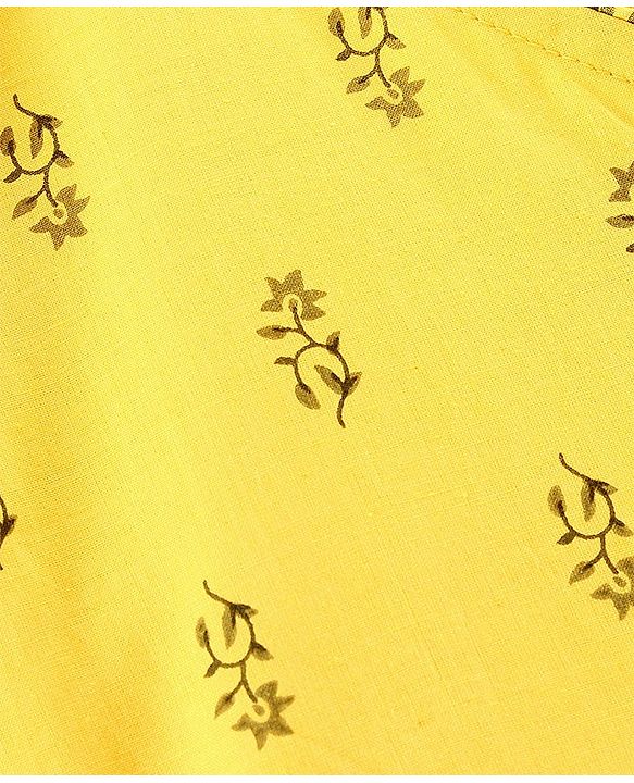 Pine Kids Three Fourth Sleeves Ethnic Dress Floral Print - Yellow