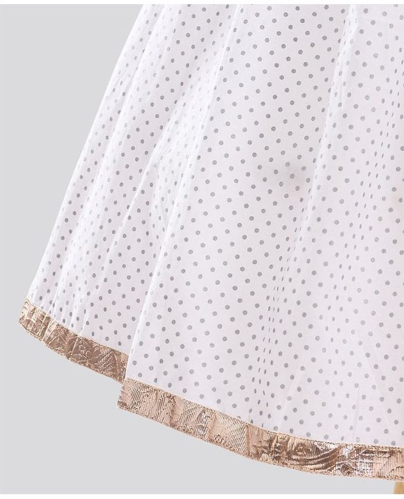 Pine Kids Full Sleeves Cotton Printed Kurti and Polka Dot Lehenga - Blue