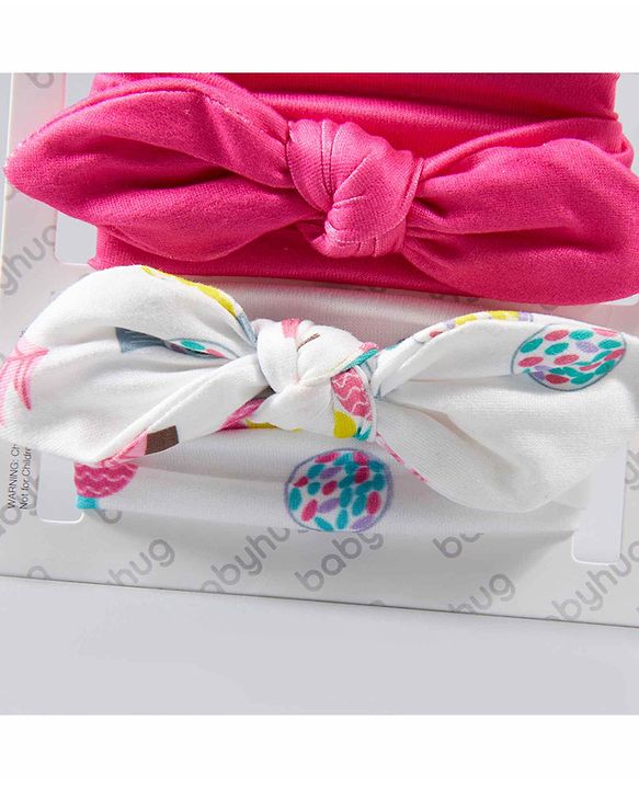 Babyhug Girls Headbands Pack of 3 - Pink and White