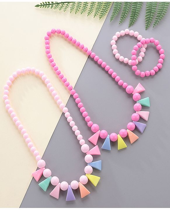 Babyhug Necklace & Bracelet Set Pack Of 4 - Pink