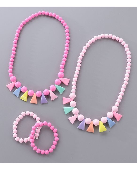 Babyhug Necklace & Bracelet Set Pack Of 4 - Pink