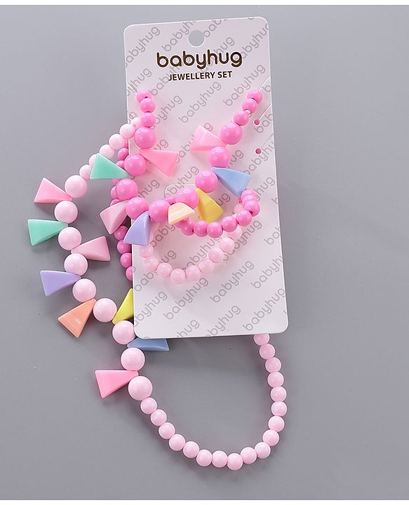 Babyhug Necklace & Bracelet Set Pack Of 4 - Pink