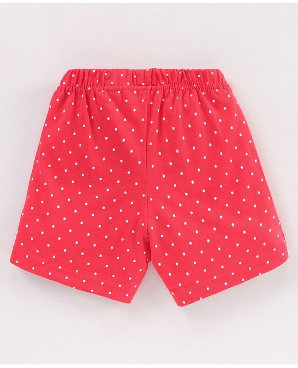 Babyhug Knee Length Knitted Skort Dot Print - Pink
