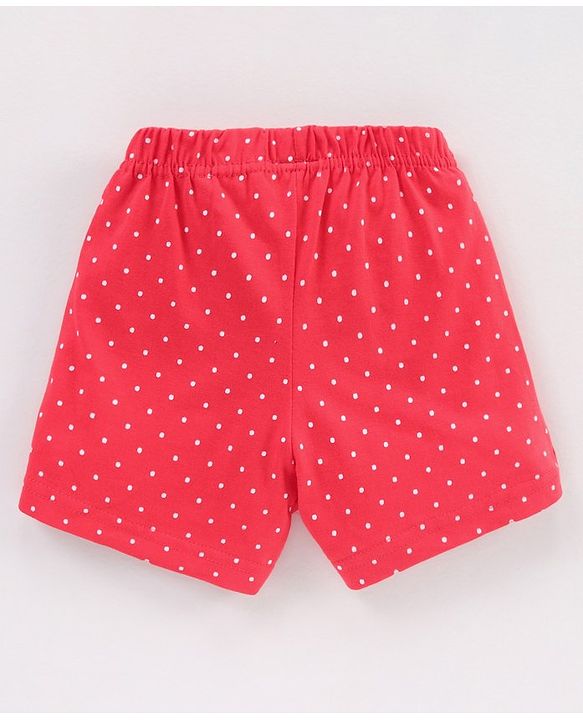 Babyhug Knee Length Knitted Skort Dot Print - Pink