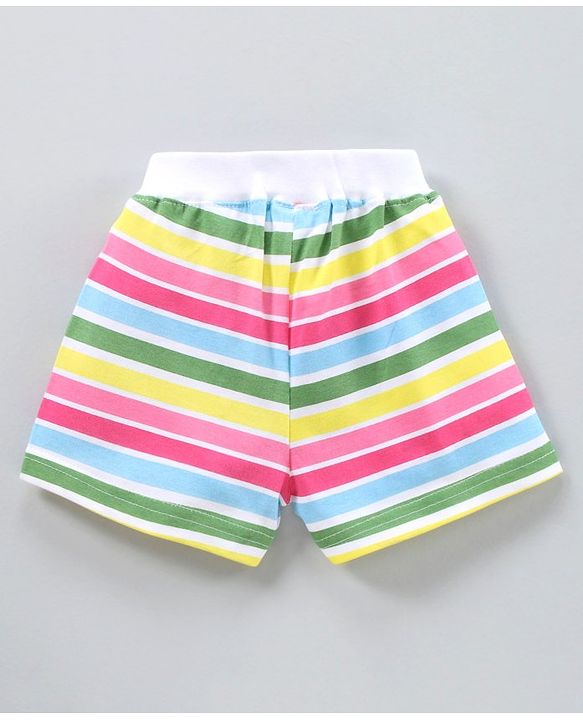 Babyhug Knit Striped Shorts - Multicolor