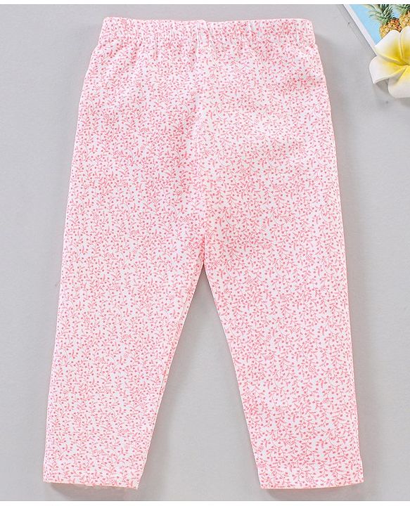 Babyhug Full Sleeves Leggins Floral Print - Pink