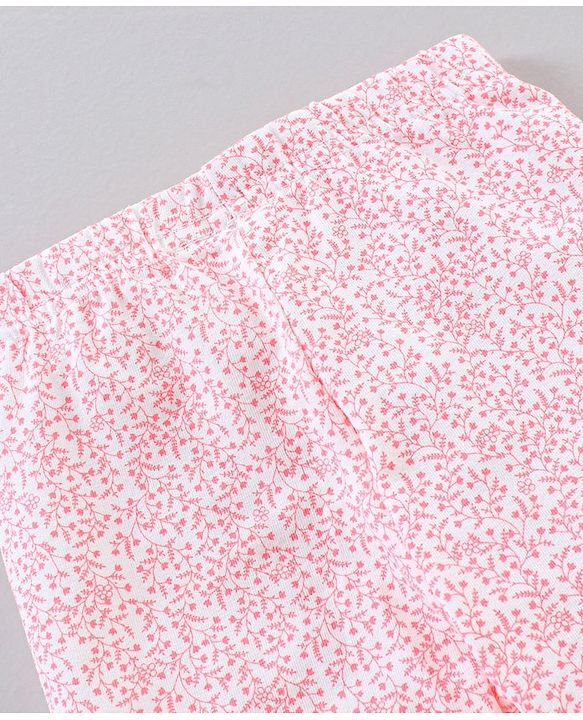 Babyhug Full Sleeves Leggins Floral Print - Pink