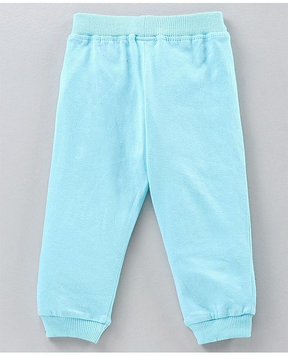 Babyhug Full Length Cotton Lounge Pant with Flamingo Print - blue
