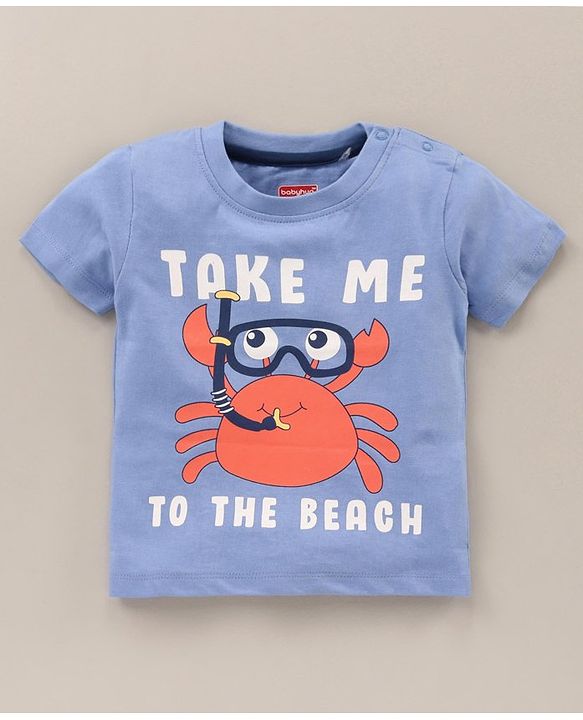 Babyhug Half Sleeves Cotton T-Shirts Multi-Print Pack of 3 - Blue White