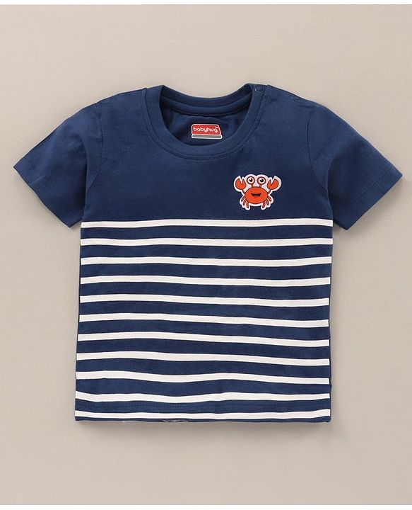 Babyhug Half Sleeves Cotton T-Shirts Multi-Print Pack of 3 - Blue White