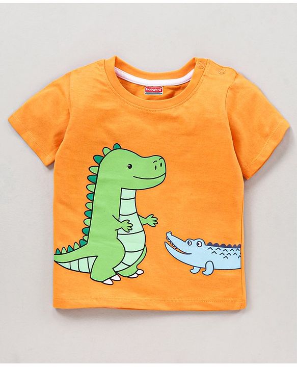 Babyhug Cotton Half Sleeves T Shirt Printed Pack of 3 - Blue Orange White