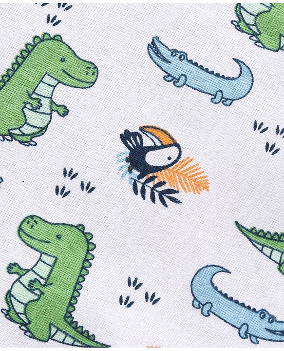 Babyhug Cotton Half Sleeves T Shirt Printed Pack of 3 - Blue Orange White