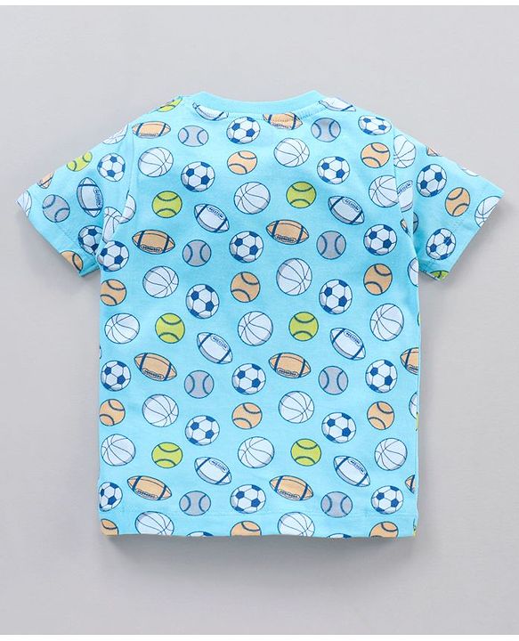 Babyhug Half Sleeves Cotton Football Printed and Striped T-shirts Pack of 3 - Multicolour