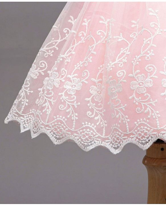 Babyhug Sleeveless Embroidered Party Wear Frock - Pink