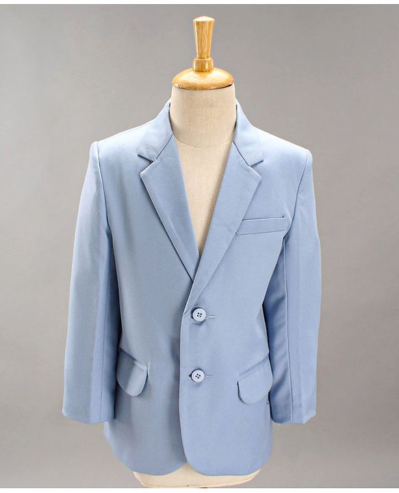 Babyhug Full Sleeves Party Suit With Bow - Blue